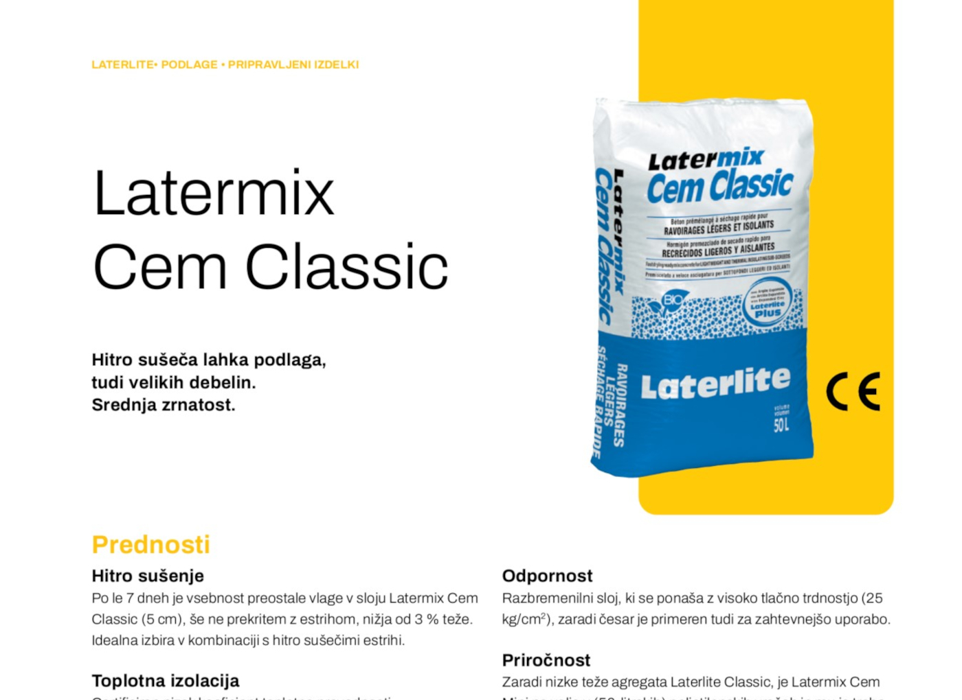 Tehnični list Latermix Cem Classic