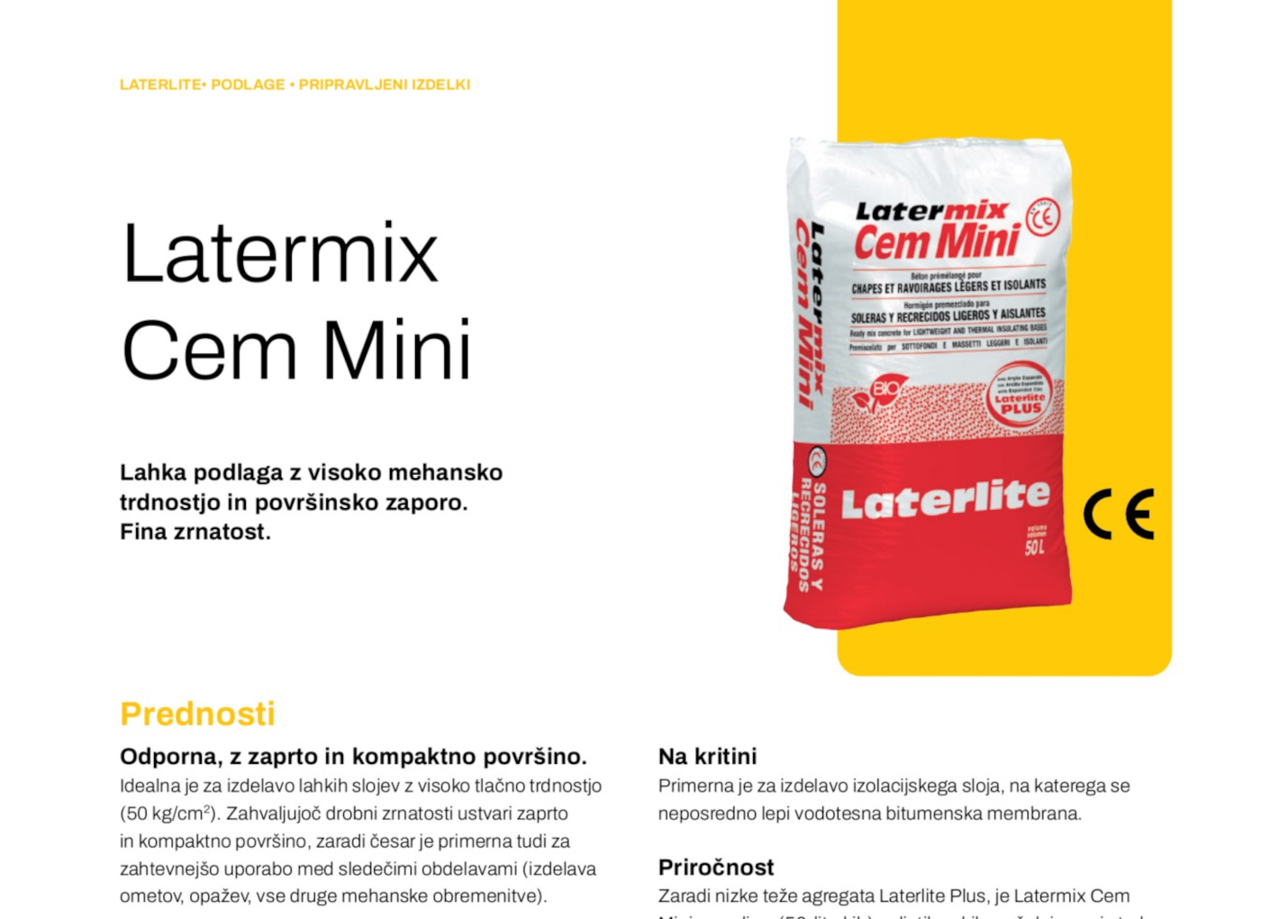 Tehnični list Latermix Cem Mini