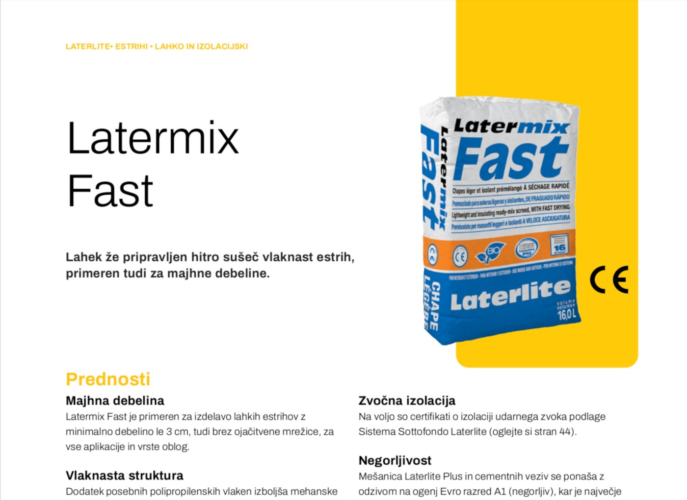 Tehnični list Latermix Fast